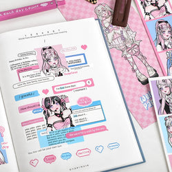 2pcs Ins Korean Style Anime Girl Scrapbooking Stickers Collage Diary Journal DIY Craft Aesthetics Decorative Stickers Stationery (ONLINE ORDER ONLY)