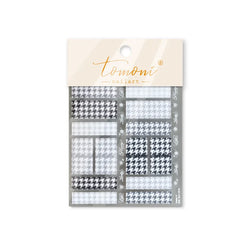 Charming Geometric Black Khaki Brown Grid Houndstooth Snowflake Flat Chic  Adhesive Nail Art Decoration Stickers Manicure Decals (Online Order Only)