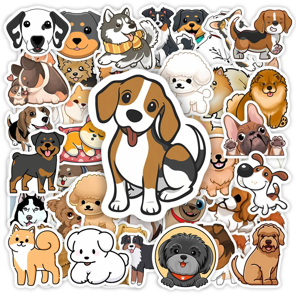 Kawaii Dog Cartoon Puppy Pet Stickers DIY Toy Decorative Graffiti Decal for Phone Luggage Laptop Bottles Scrapbook Waterproof (ONLINE ORDER ONLY)