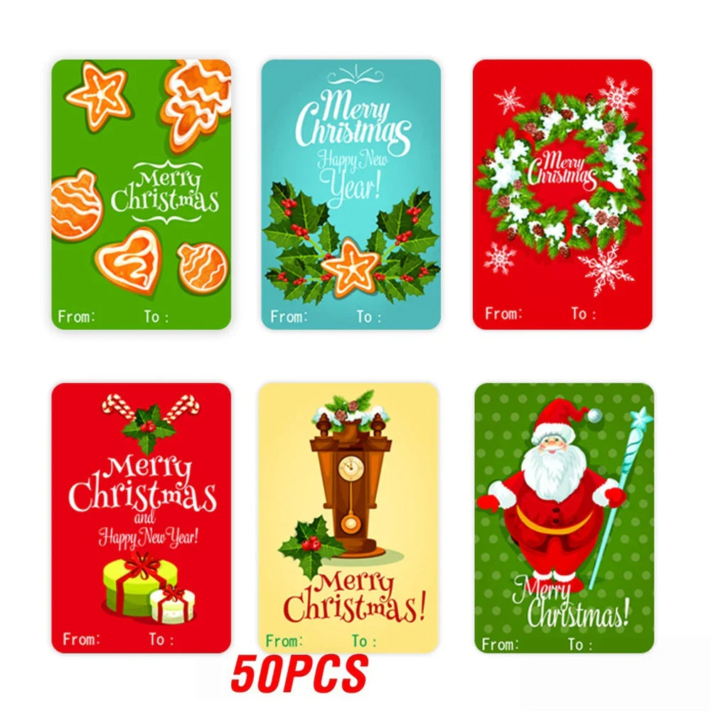 50-250Pcs Christmas Snowman Adhesive Labels Stickers Decoration Paper Scrapbooking Seal Thank You Sticker Stationery Supplies (ONLINE ORDER ONLY)