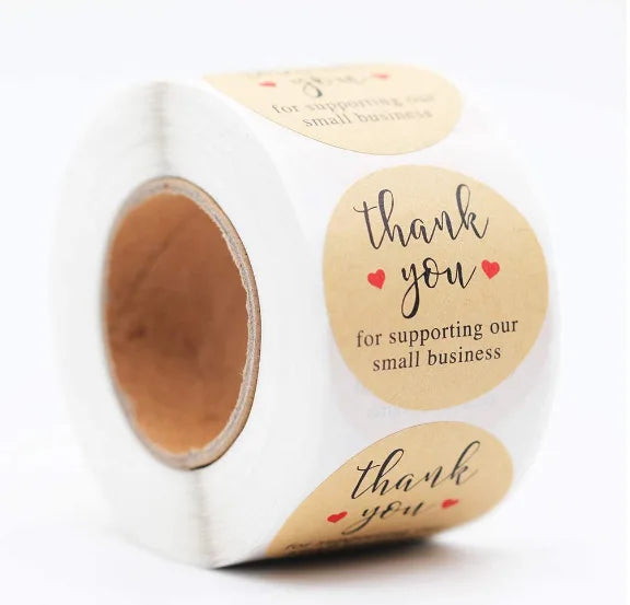500pc/roll 1inch Thank You for Supporting My Small Business Stickers Sealing Business Stationery Sticker for Store Shopping (ONLINE ORDER ONLY)