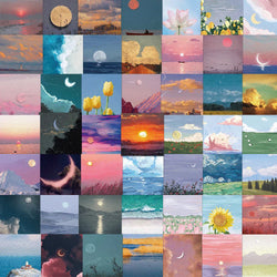 Oil Painting Landscape Stickers - Aesthetic Waterproof Decals for Laptop, Phone, Diary, Car, Guitar, Kid Toy (10/30/50pcs) (Online Order Only)