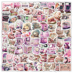 Retro Pink Cartoon Aesthetic Stickers for Laptop, Phone, Luggage, Car - 10/30/50/100pcs (Online Order Only)