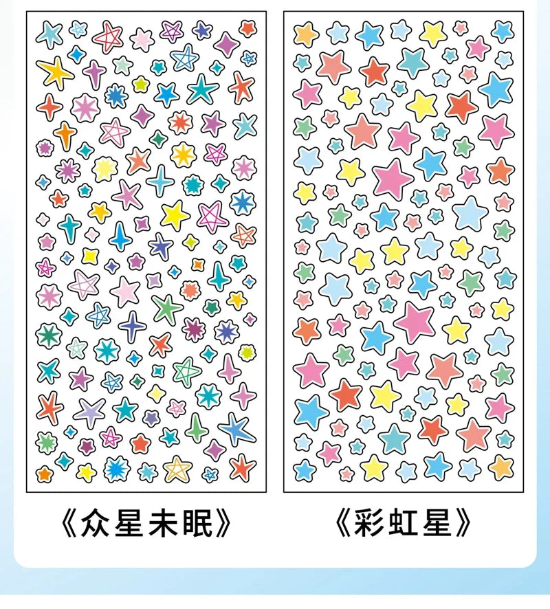 1Pc New Cute Star Resin Stickers Idol Card Deco Scrapbook DIY Material Girls Nails Decoration Stationery Stickers (ONLINE ORDER ONLY)