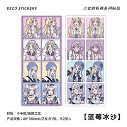 2pcs Ins Korean Style Anime Girl Scrapbooking Stickers Collage Diary Journal DIY Craft Aesthetics Decorative Stickers Stationery (ONLINE ORDER ONLY)