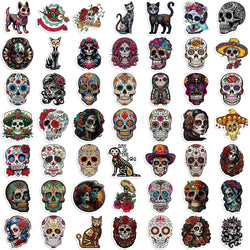 50PCS Day of the Dead Halloween Graffiti Sticker Skateboard Suitcase Guitar Kettle Deco Laptop Waterproof Phone Case (ONLINE ORDER ONLY)