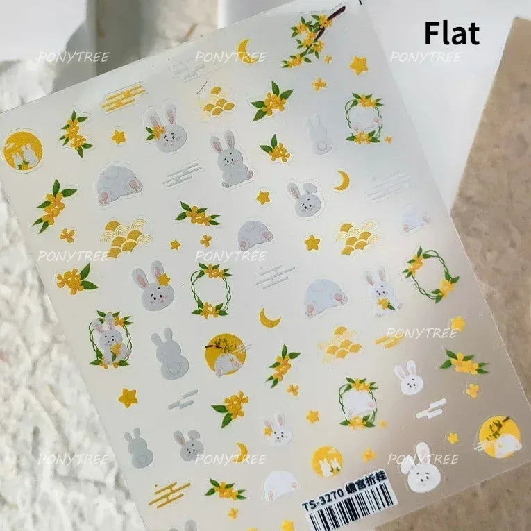 Hot Stamping Purple Line Love Heart Lace Bowknot Chain Branches Star Flower Leaf Butterfly Plant Flower Nail Art Stickers Decals (Online Order Only)