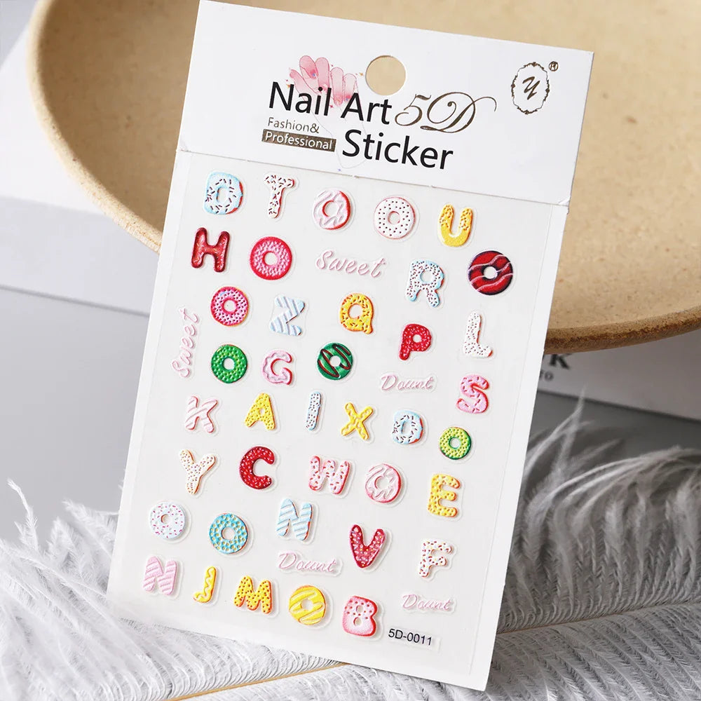 1Pc Summer Nail Art Sticker Lemon Nail Decal Nail Art Supplies Cute Fruit Strawberry Cherry Watermelon Avocado Lemon Nail Design (ONLINE ORDER ONLY)