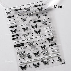 Blue Purple Tulip Flower Butterfly Garden Blossom Floral Charming Delicate 5D Relief Adhesive Nail Art Stickers Manicure Decals (ONLINE ORDER ONLY)