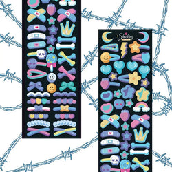 Korean Ins Dark Skull Love Key Chain Sticker Scrapbooking Photo Frame Handmade Stationery Decorative Kawaii Stickers Art Supply (ONLINE ORDER ONLY)