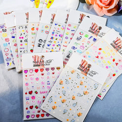 1 Sheet 5D Embossed Nail Art Stickers Graffiti Heart Flower Design Nail Art Decals Self-Adhesive DIY Manicure Nail Art Supplies* (ONLINE ORDER ONLY)