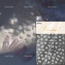 Pink Peach Blossom Flower White Pear Romantic Archaistic Swallow Window Adhesive Nail Art Stickers Rhinestone Manicure Decals (ONLINE ORDER ONLY)