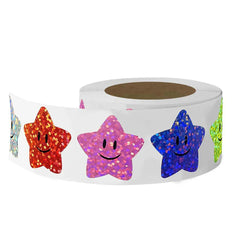 100-500pcs Holographic Star Reward Stickers Corlorful Adhesive Star Stickers Reward Chart Decorative Toy Gifts Sticker Labels (ONLINE ORDER ONLY)