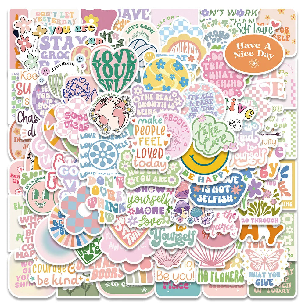 Danish Pastel Aesthetic VSCO Stickers - 50/100pcs Waterproof PVC for Laptop, Phone, Skateboard, Luggage, Kids Toys (ONLINE ORDER ONLY)
