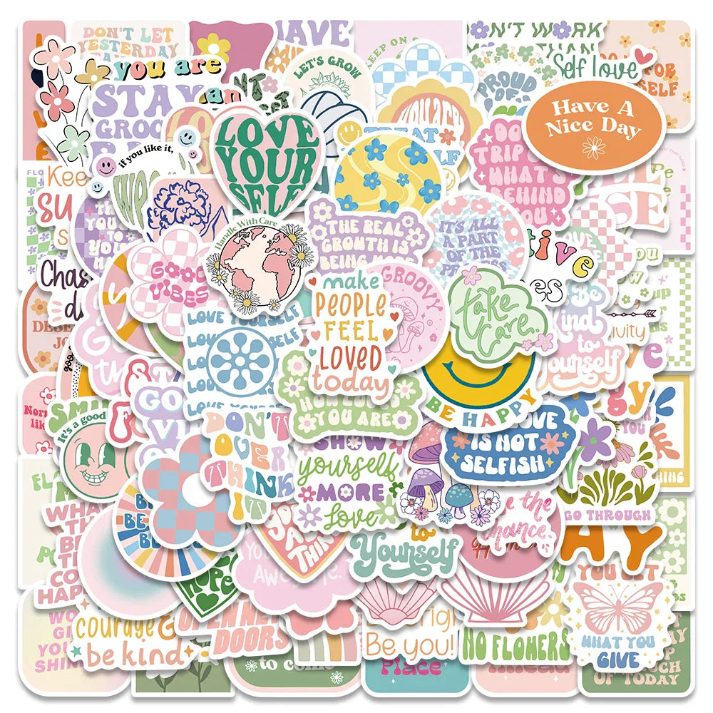 Danish Pastel Aesthetic VSCO Stickers - 50/100pcs Waterproof PVC for Laptop, Phone, Skateboard, Luggage, Kids Toys (ONLINE ORDER ONLY)