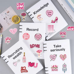 10/30/50PCS Cartoon I Love You Sticky PVC Sticker Aesthetic DIY Decoration Scrapbooking Hand Accounting Supplies for Kids (ONLINE ORDER ONLY)
