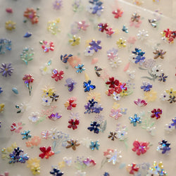 Chic Wild Flower Oil Painting Small Variegated Daisy Peach Blossom Lavender Petal Adhesive Nail Art Stickers Manicure Decals (Online Order Only)