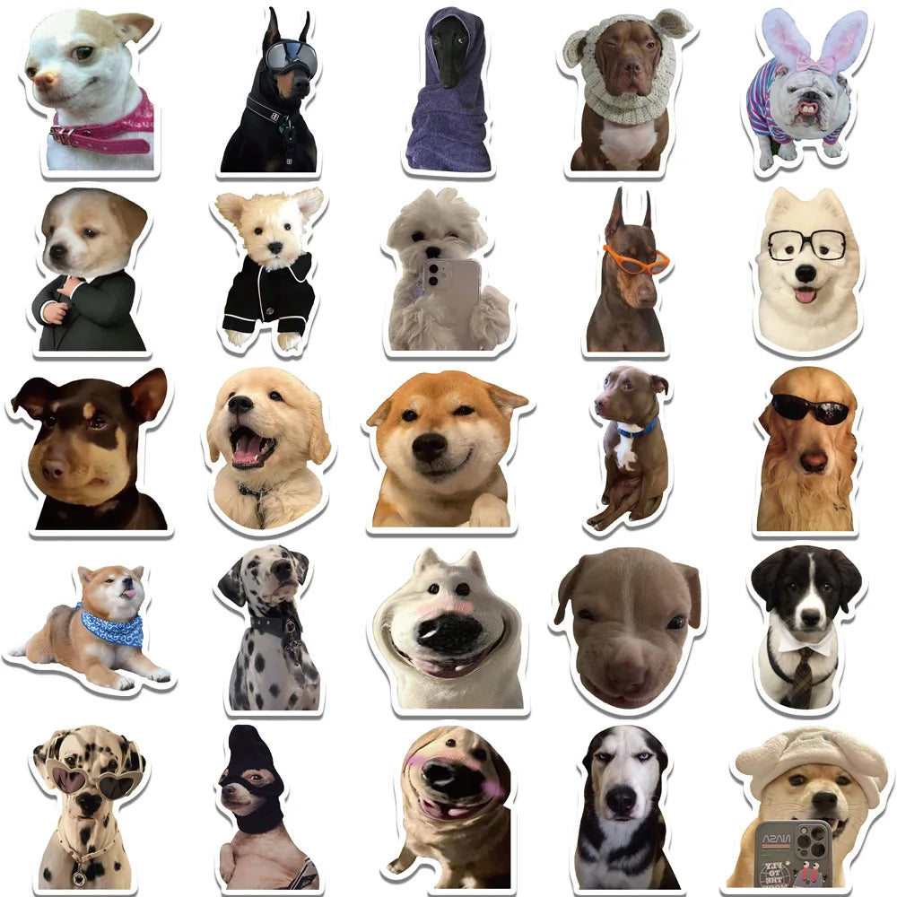 10/30/50Pcs Funny Meme Dog Waterproof Graffiti Sticker Aesthetic Decorative Luggage Laptop Phone Guitar Scrapbook Kids Stickers (ONLINE ORDER ONLY)