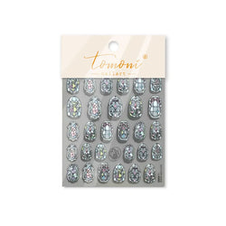 Retro Shiny Glazed Rococo Flower Window Dreamy Butterfly Geometric Frame Stamp Embossed Reliefs Nail Art Stickers Manicure Decal (Online Order Only)
