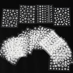 30 Sheet 3D Flower Nail Stickers Decals 6.5*5cm Transparent White Floral Leaf Butterflies Heart Nail Art Adhesive Strip Supplies (ONLINE ORDER ONLY)