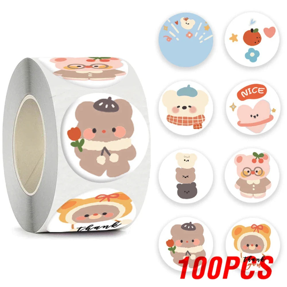 100-500pcs Cartoon Animation Children's Toy Sticker School Classroom Training Motivational Stickers Stationery Labels (ONLINE ORDER ONLY)
