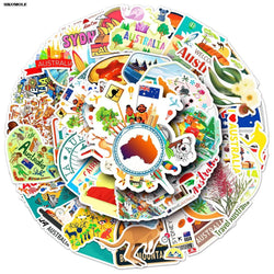 Cartoon Australia Stickers Pack for Laptop Luggage Notebook Decals (Online Order Only)