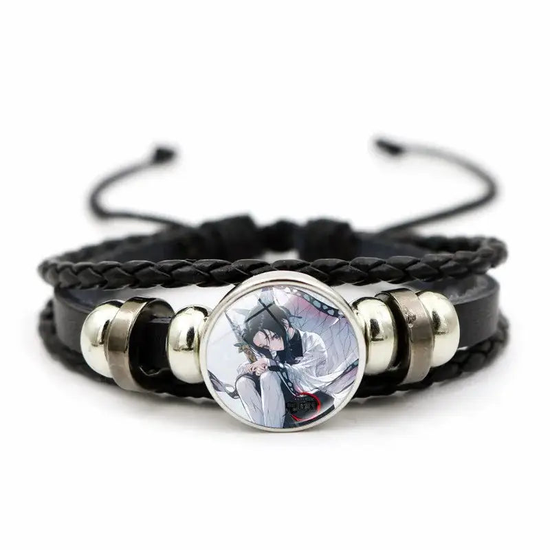 Demon Slayer Bracelet: Tanjiro & Nezuko Leather Charm (ONLINE ORDER ONLY)