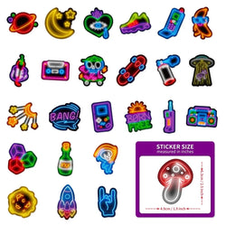 10/30/50PCS Cute Neon Dog PVC Sticky Sticker Aesthetic DIY Korean Stationery Decoration Scrapbooking School Supplies for Kids (Online Order Only)