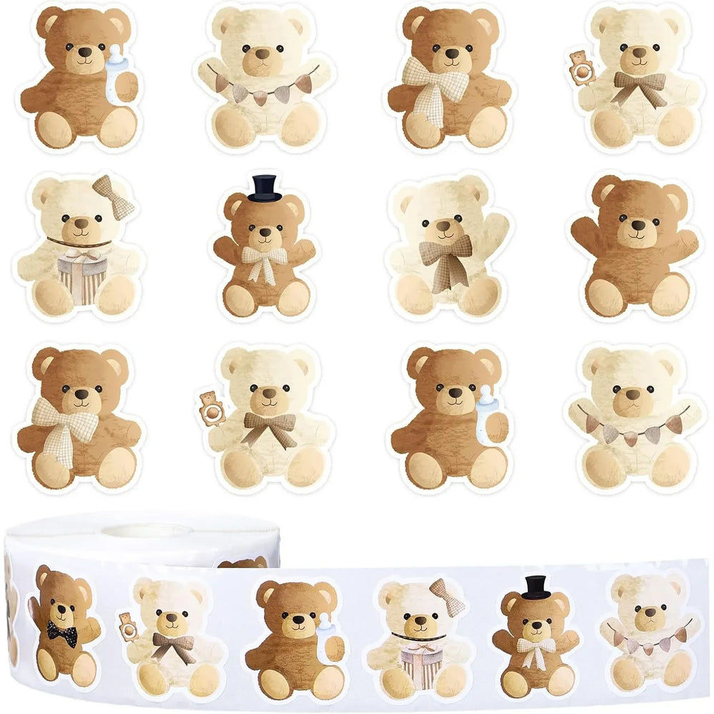 100-500pcs Cartoon Bear Animals Stickers Reward Stickers Decoration Gift Box Crafts Sticker Label Stationery (ONLINE ORDER ONLY)