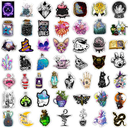 10/30/50/100pcs Art Gothic Magic Apothecary Witch Crystal Sticker Packs (Online Order Only)