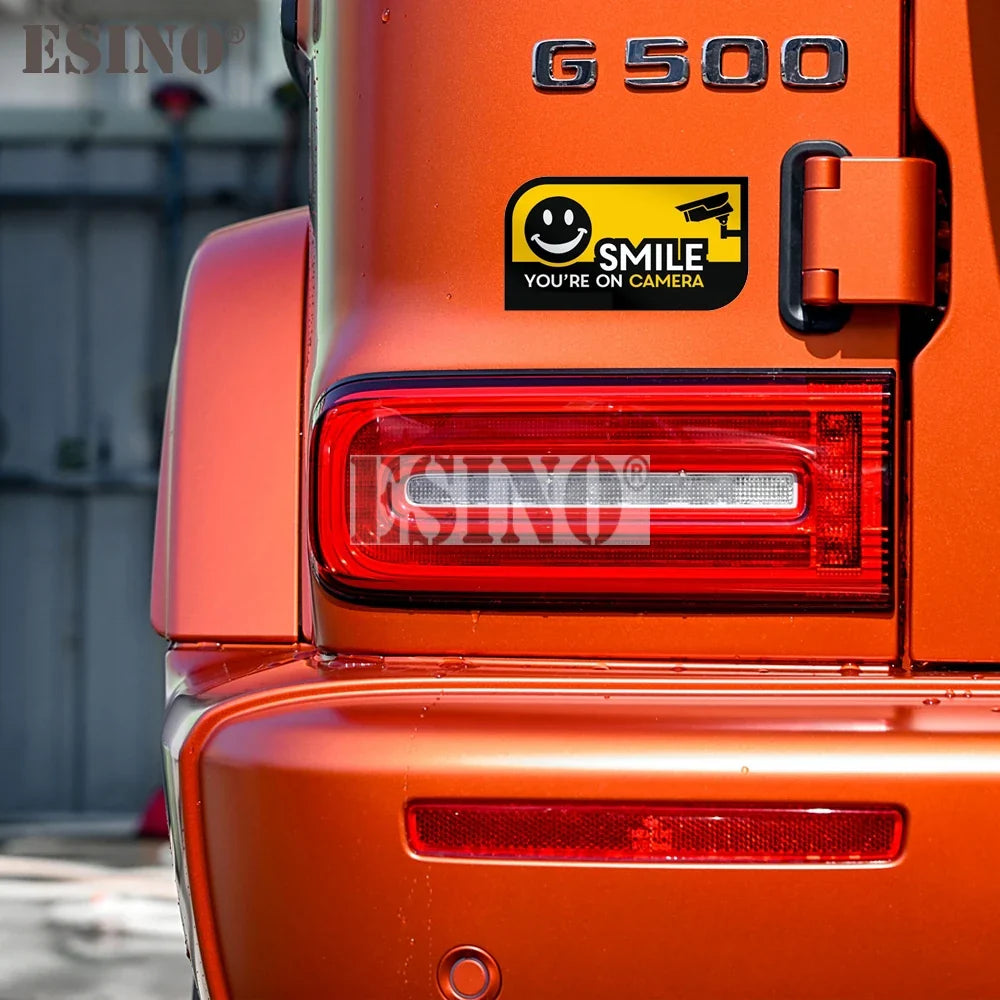 Creative Funny Smile You Are On Camera Decorative Sticker Cartoon PVC Decal Waterproof Car Body Pattern Vinyl (Online Order Only)