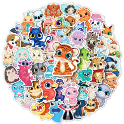 Cute Animal Stickers for Laptop, Guitar, Phone - 10/30/50PCS Kawaii Decals Wholesale (Online Order Only)
