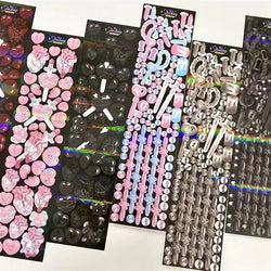 Korean Ins Dark Skull Love Key Chain Sticker Scrapbooking Photo Frame Handmade Stationery Decorative Kawaii Stickers Art Supply (ONLINE ORDER ONLY)