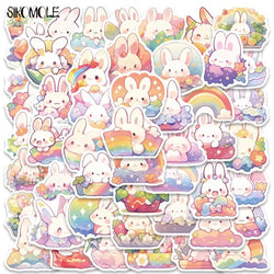 Cartoon Rainbow Bunny Stickers for DIY Suitcase Skateboard Laptop Luggage (Online Order Only)