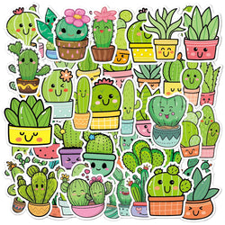 Cartoon Cactus Plant Stickers for Laptop, Phone, Scrapbook, Diary - 10/30/50pcs (ONLINE ORDER ONLY)