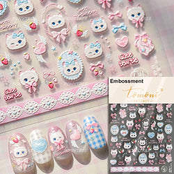 Pink Transparent Strawberry Leopard Print Metal Silver Fruit Lovely Self Adhesive Nail Art Stickers 5D Manicure Decals Wholesale (ONLINE ORDER ONLY)