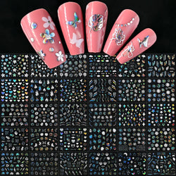 30Pcs Laser Silver/White Flowers Hearts Nail Sticker Star/Moon Mixed Shapes Design Self-adhesive Sticker Acrylic Manicure Access (Online Order Only)
