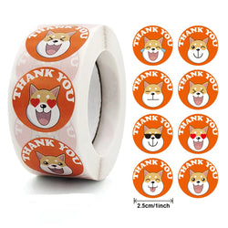 100-500PCS  Round Cartoon Thank You Stickers Cute Sun Rainbow Clouds animals Sticker For Gift Decor Labels Kids Reward Sticker (ONLINE ORDER ONLY)