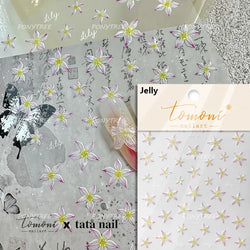 Spotless Lily Lilium Flowers Moon Pearl Crown Lily-white Pearl Necklace Pendant Self Adhesive Nail Art Stickers Manicure Decals (Online Order Only)