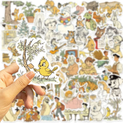 50pcs Fluffy Holiday and Funny Animals Stickers For Water Bottles Laptop Skateboard Computer Vinyl Waterproof Stickers (Online Order Only)