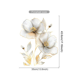 Beautiful Flower Wall Sticker For Living Room Background Decor Decals Bedroom Beautify Home Decoration Self-adhesive Wallpaper (Online Order Only)