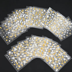30 Sheet 3D Flower Nail Stickers Decals 6.5*5cm Transparent White Floral Leaf Butterflies Heart Nail Art Adhesive Strip Supplies (ONLINE ORDER ONLY)