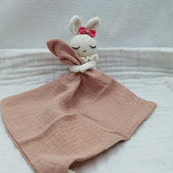 Baby Bib with Sleeping Animals Rattle (ONLINE ORDER ONLY)