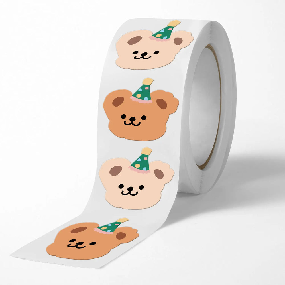 50-200Pcs Cute Little Bear Stickers  Whole Paper Adhesive Tape INS Korean Simplified Sealing Sticker Packag Decor Lables (ONLINE ORDER ONLY)
