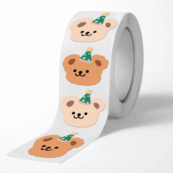 50-200Pcs Cute Little Bear Stickers  Whole Paper Adhesive Tape INS Korean Simplified Sealing Sticker Packag Decor Lables (ONLINE ORDER ONLY)