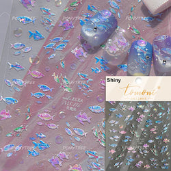 Deep Sea Animal Fish Shoal of Fish Whale Coral Dolphin Summer Beach Cute Jellyfish Bubble Bathyal Fauna Nail Art Stickers Decals (ONLINE ORDER ONLY)