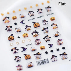 Gothic Dark Spider Butterfly Cross Flame Wings Halloween Horror Rose Flower Rabbit Pumpkin Bear Nail Art Stickers Manicure Decal (ONLINE ORDER ONLY)