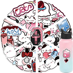 50Pcs Cute Funny Rabbit Animals Stickers Kawaii Cartoon Decals Skateboard Notebook Luggage Phone Car Sticker Toy (Online Order Only)