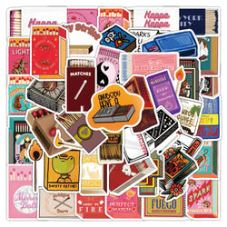 Retro Matchbox Cartoon Stickers for Phone Laptop Luggage Skateboard - Fun Gift for Kids (ONLINE ORDER ONLY)