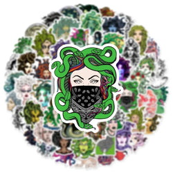 10/50Pcs Cartoon Snaker Medusa Stickers for Car Suitcase Skateboard Guitar Laptop Phone Decor Graffiti Waterproof Sticker Toys (ONLINE ORDER ONLY)